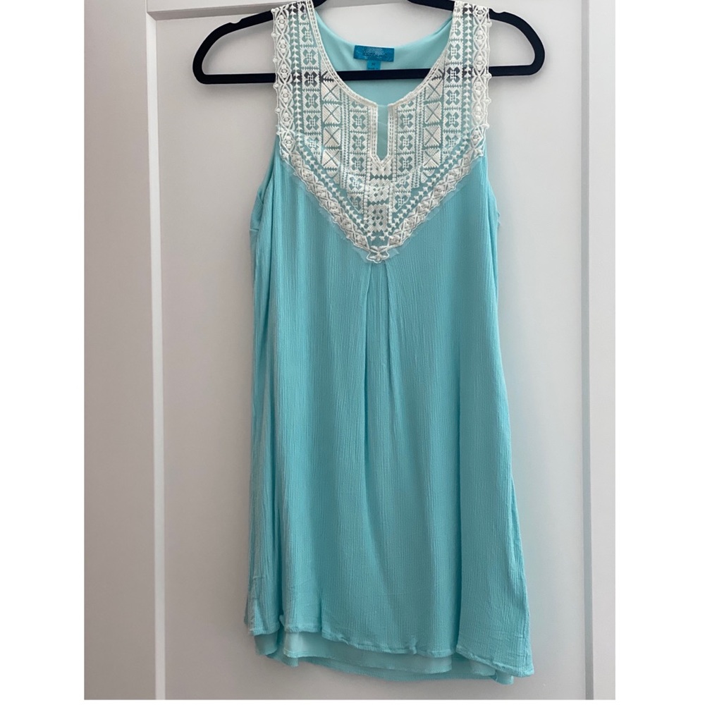 Francesca’s Light Blue Dress with white accent